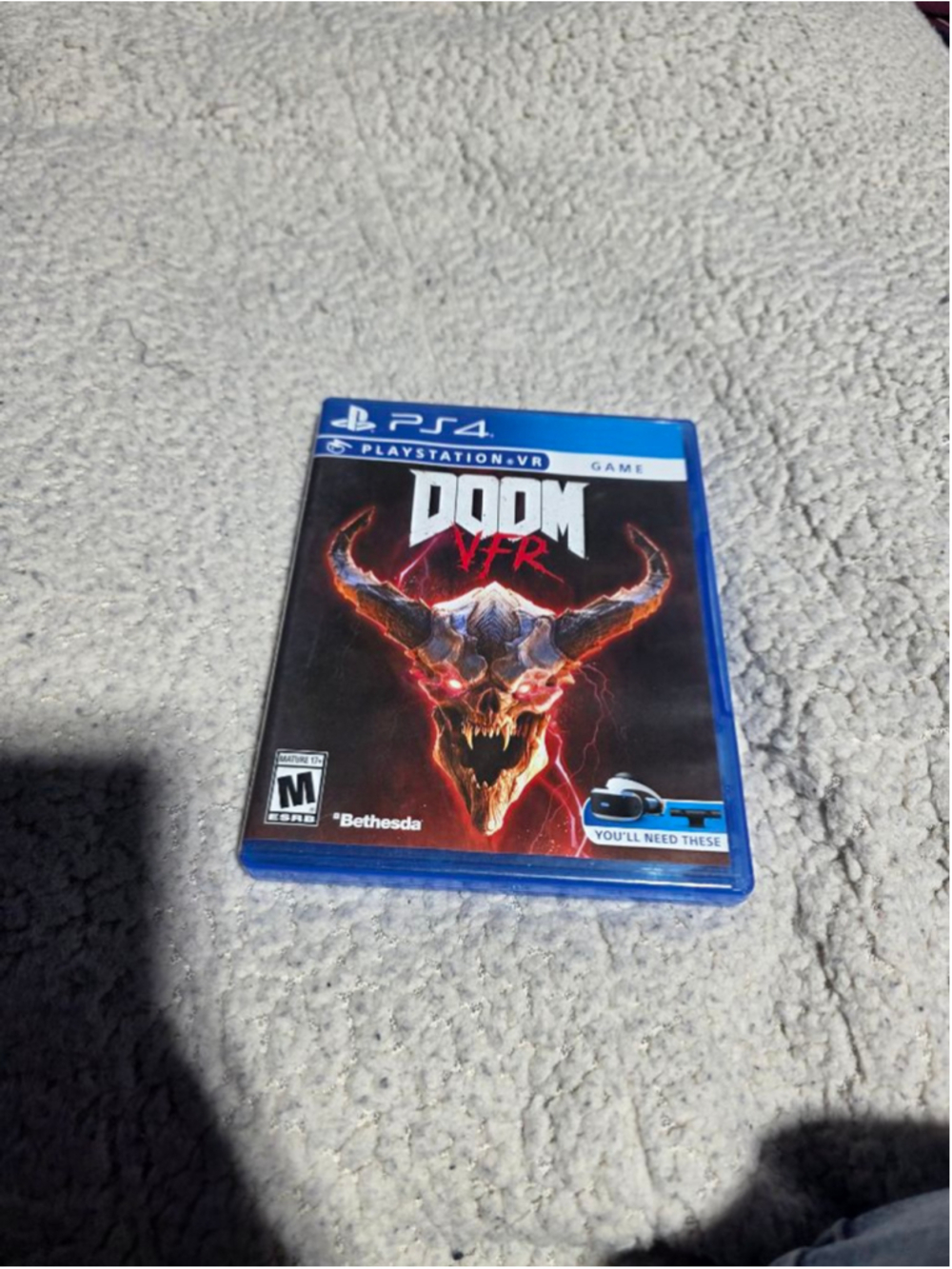 Bethesda PS4 Doom VR Video Game One Size Blue Red